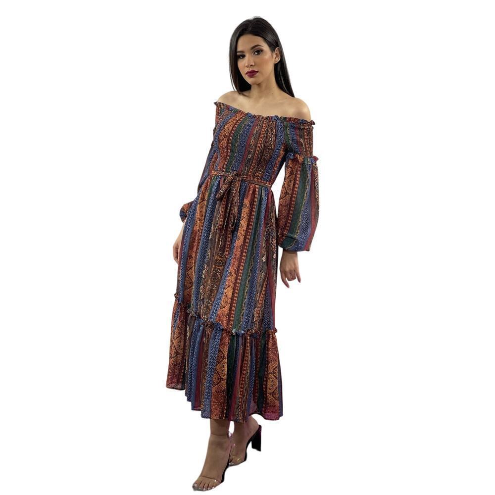 Flying Tomato Boho Cottagecore Long Sleeve Midi Dress – Smocked Waist – Size M - Picture 1 of 8